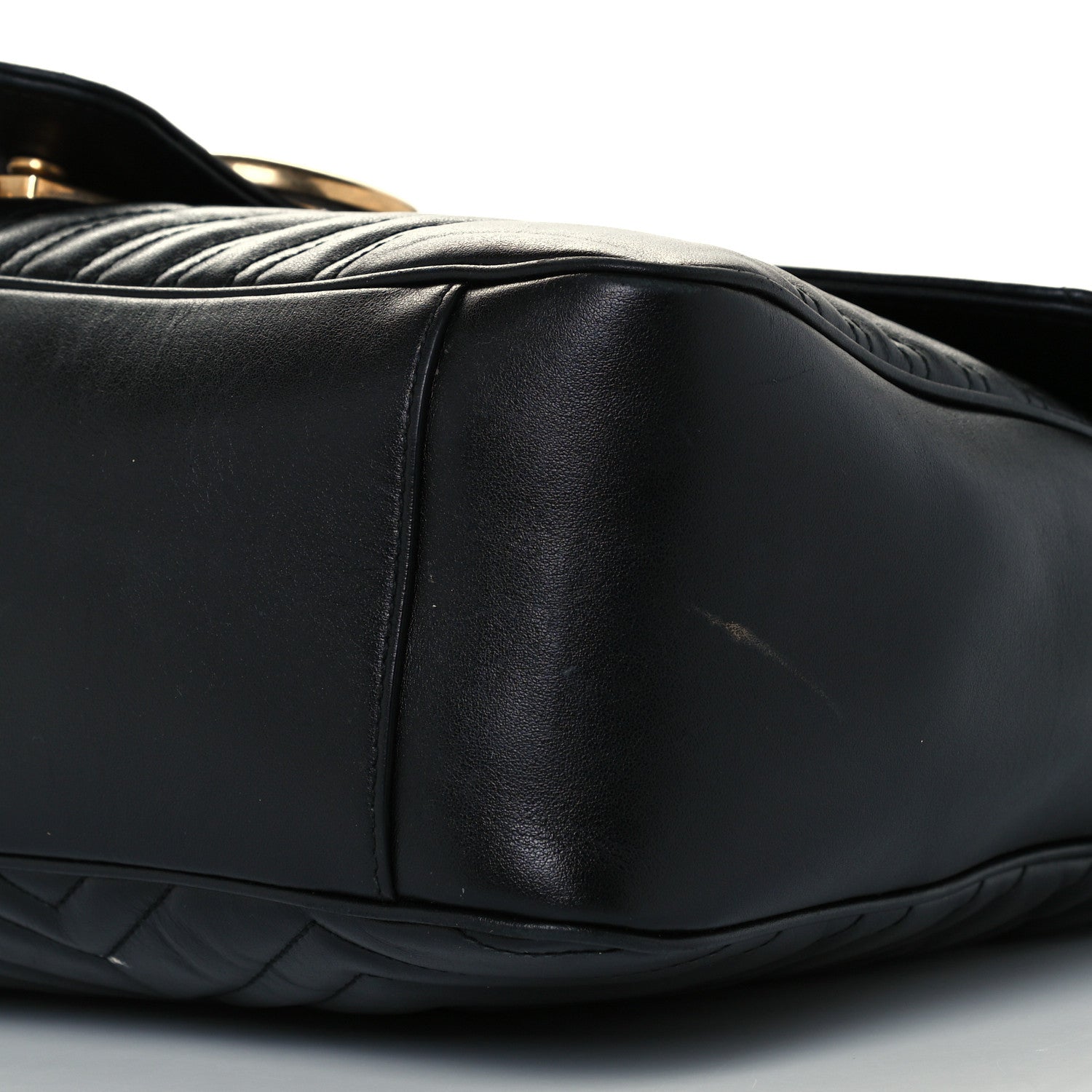 Gucci Calfskin Matelasse Large GG Marmont Shoulder Bag Black 12 of 12
