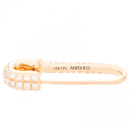 Anita Ko 18K Rose Gold Diamond Mini Safety Pin Earring 5 of 5