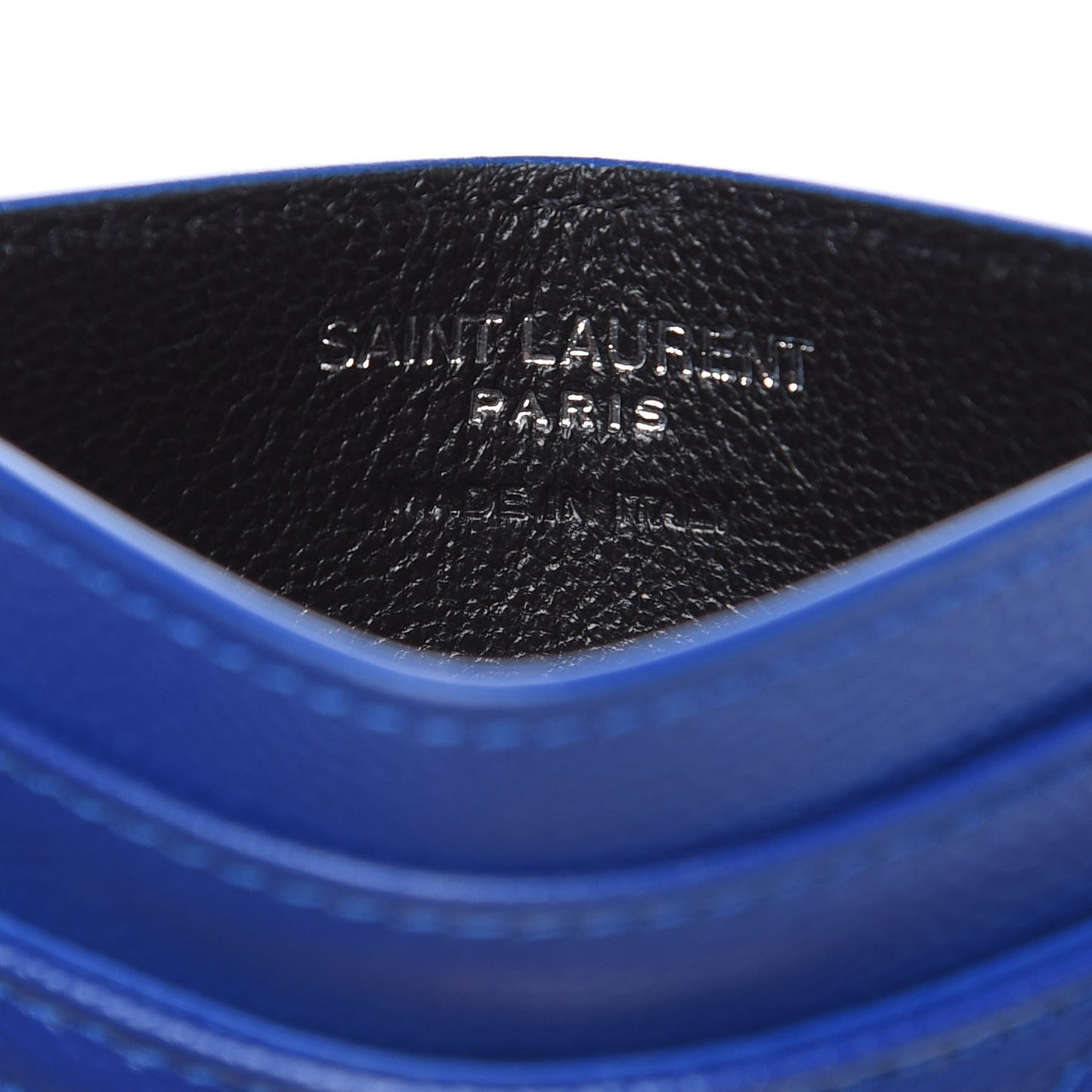 Grain De Poudre Matelasse Chevron Credit Monogram Card Case Blue Majorelle