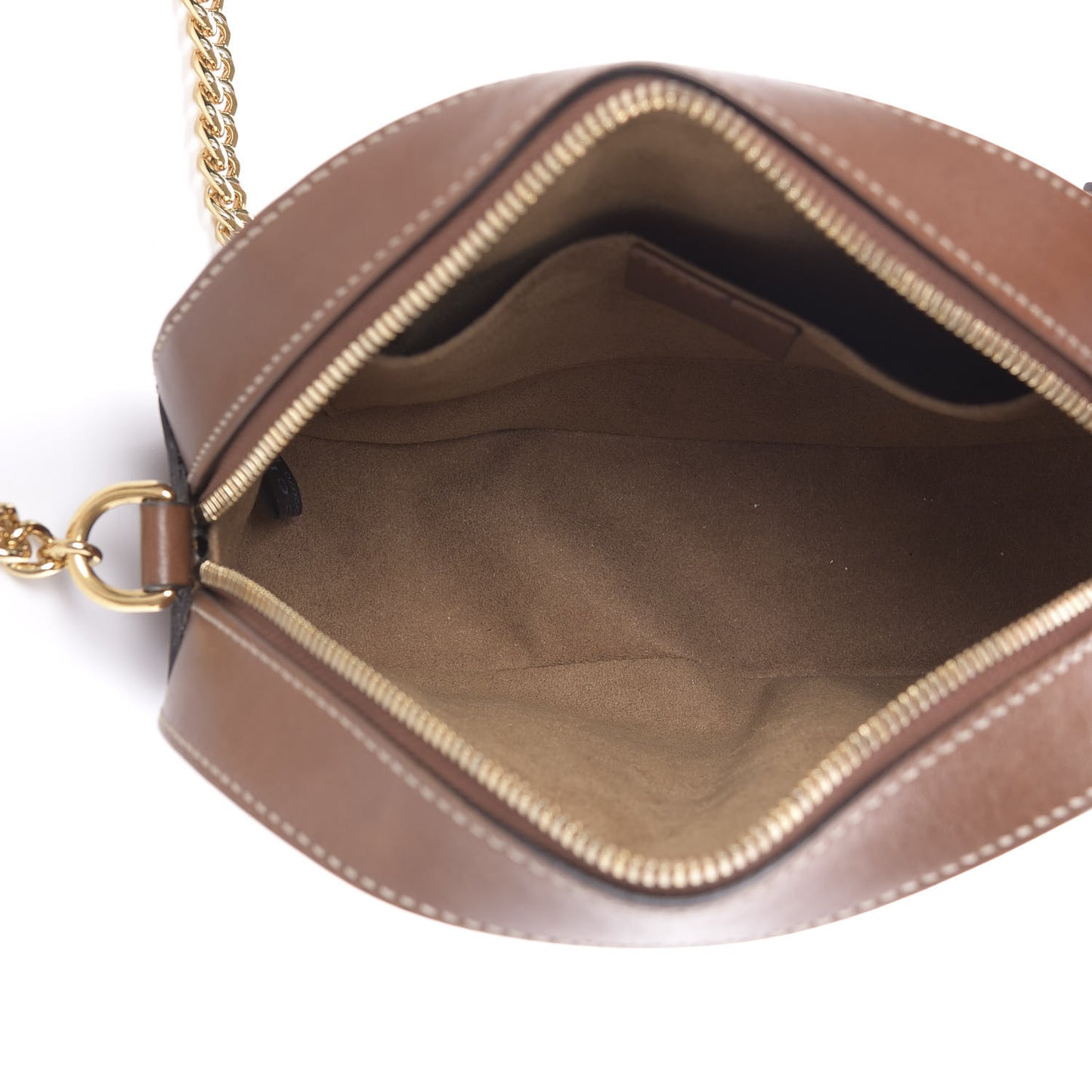 GG Supreme Monogram Cuoio Toscano Mini Chain Shoulder Bag Beige Ebony Cuir