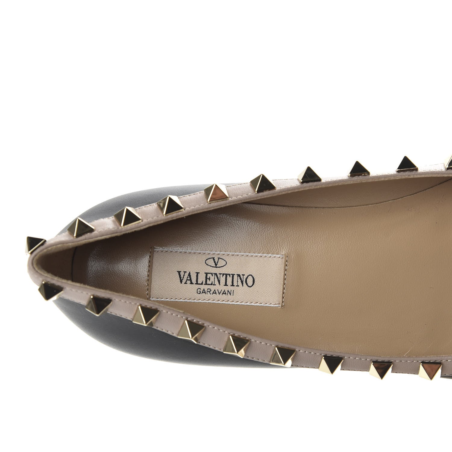 Valentino Garavani Nappa Rockstud Ballerina Flats 37 Black Poudre 7 of 10