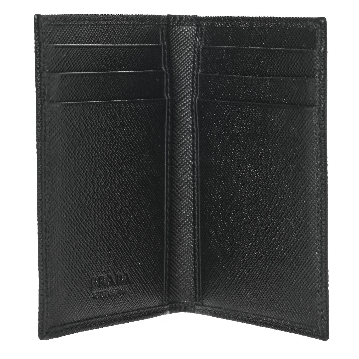 Prada Saffiano Corner Card Holder Black 5 of 8
