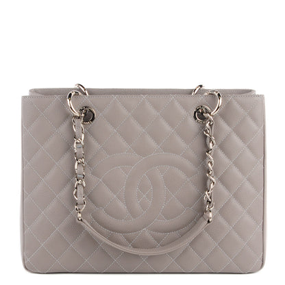 Chanel Caviar Quilted Grand Shopping Tote GST Light Grey 1 of 7