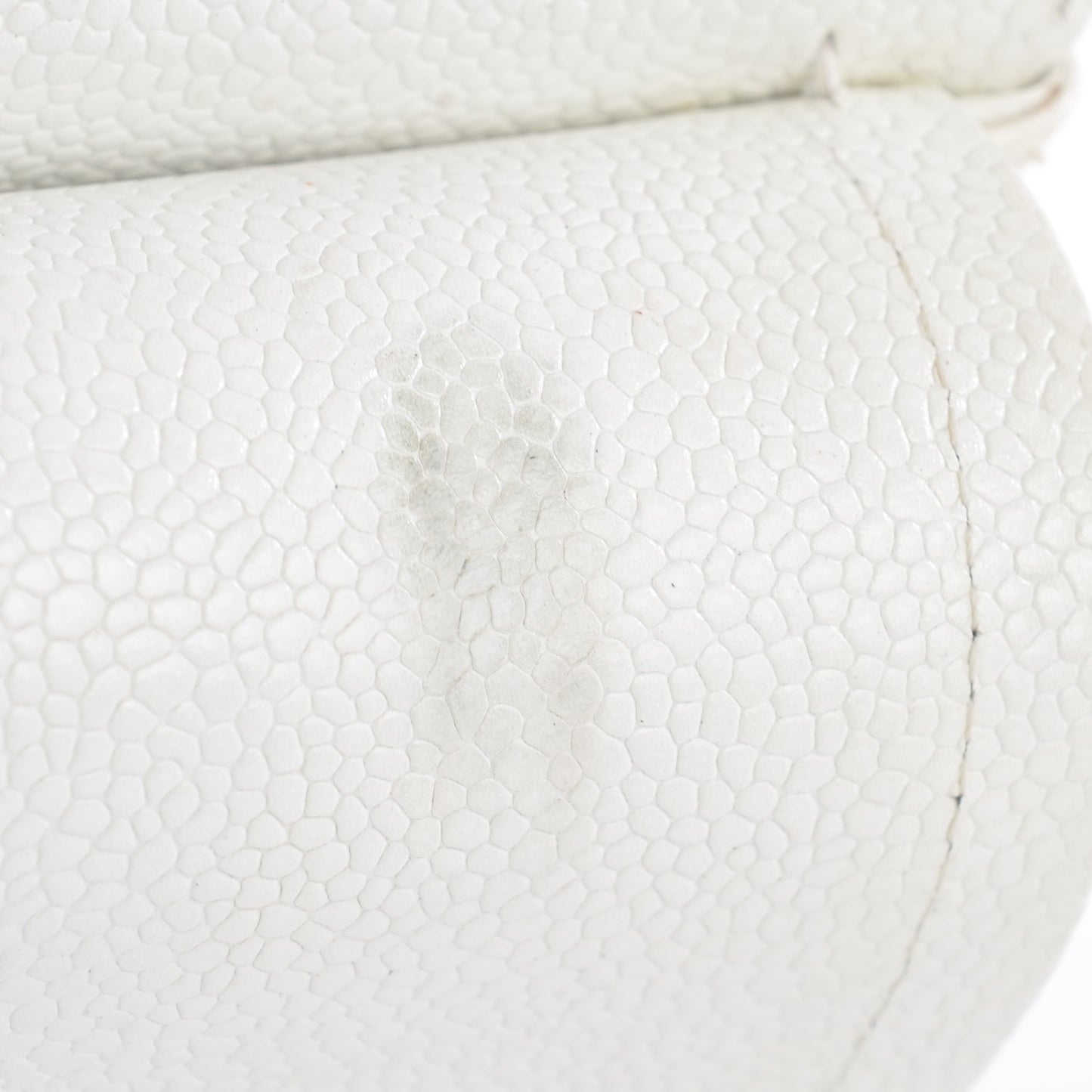 Caviar Quilted Medium Double Flap White