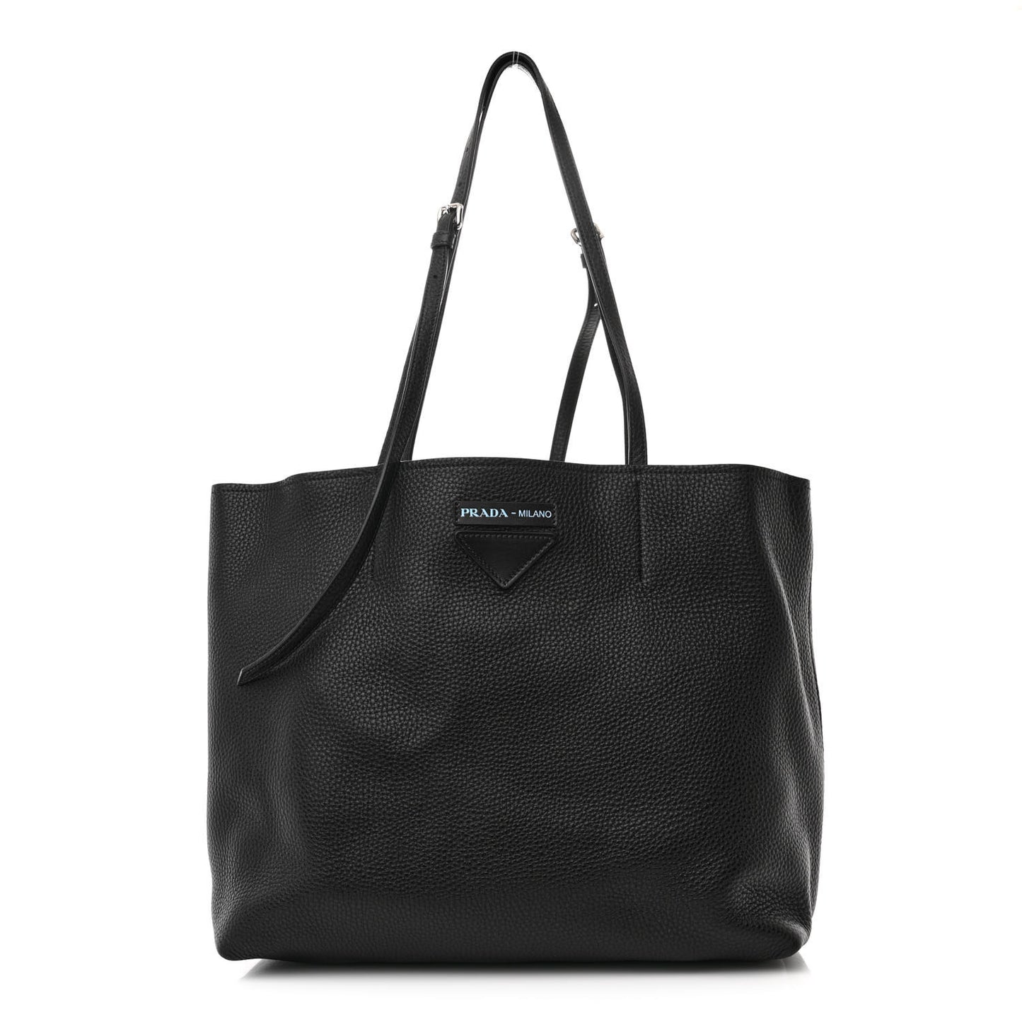 Vitello Daino Small Concept Shopper Tote Black Astrale