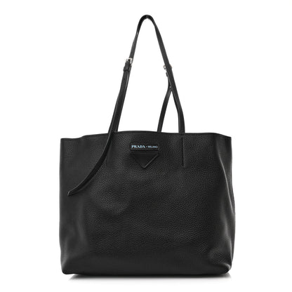 Prada Vitello Daino Small Concept Shopper Tote Black Astrale 3 of 11