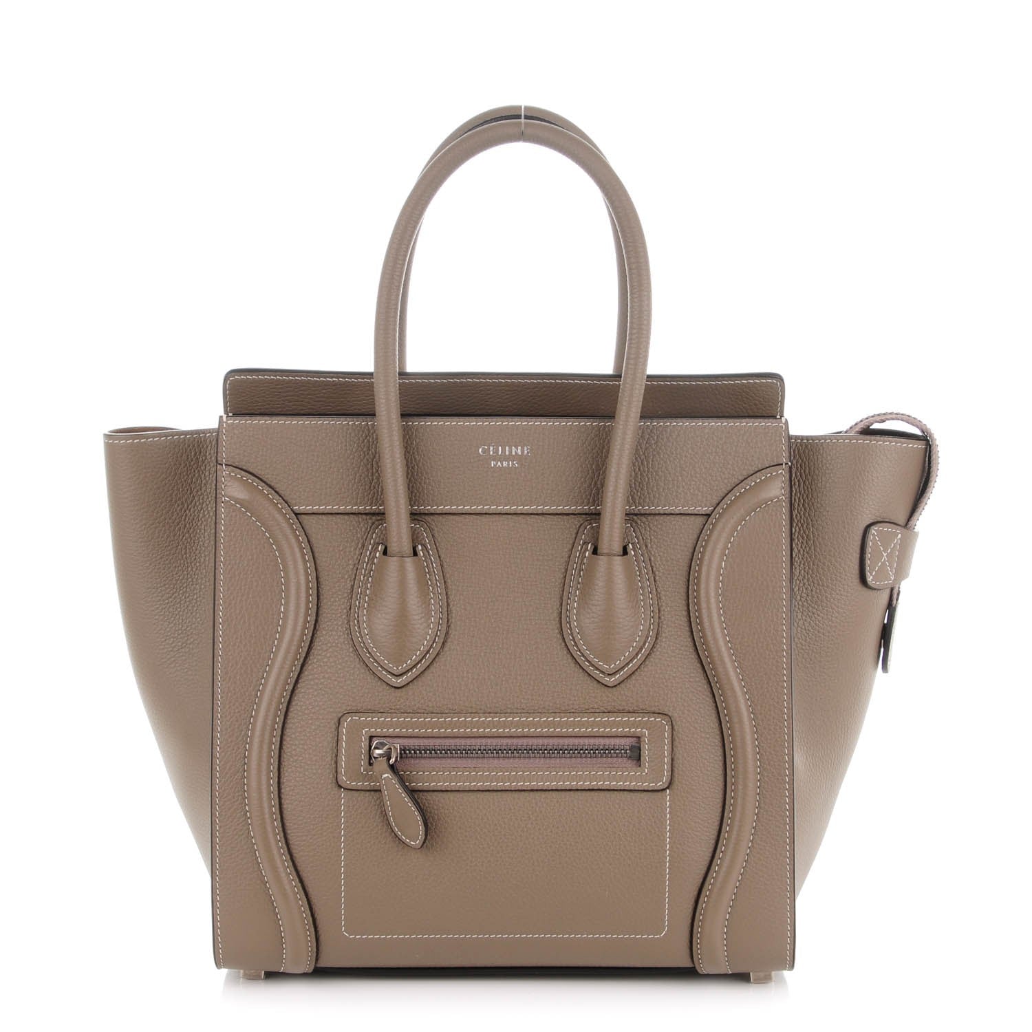 Celine Drummed Calfskin Micro Luggage Souris 1 of 7