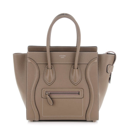 Celine Drummed Calfskin Micro Luggage Souris 1 of 7