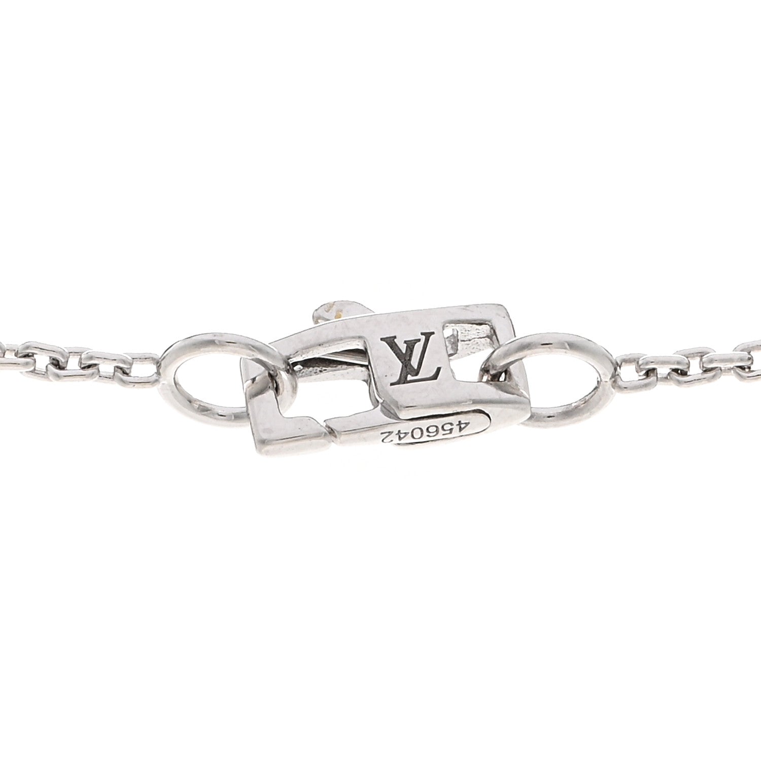 Louis Vuitton 18K White Gold Lockit Key Pendant Necklace 4 of 4