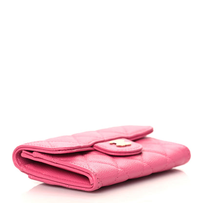 Chanel Caviar Quilted Flap Card Holder Wallet Pink 4 of 8