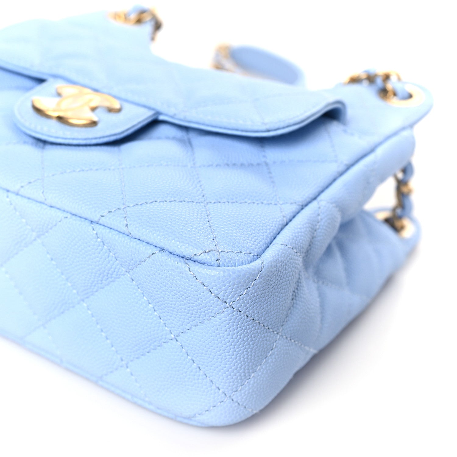 Chanel Caviar Quilted Small Wavy CC Hobo Light Blue 8 of 8
