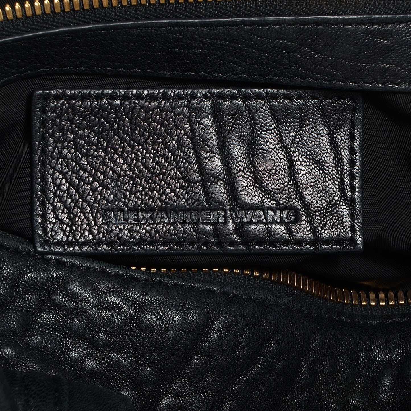 Pebbled Lambskin Rocco Black Antique Brass Hardware