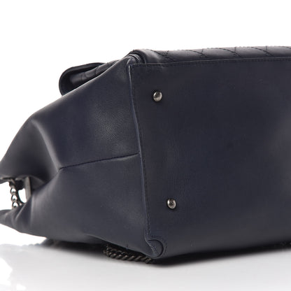 Chanel Calfskin Stitched Large Urban Luxury Drawstring Backpack Navy Blue 13 of 15