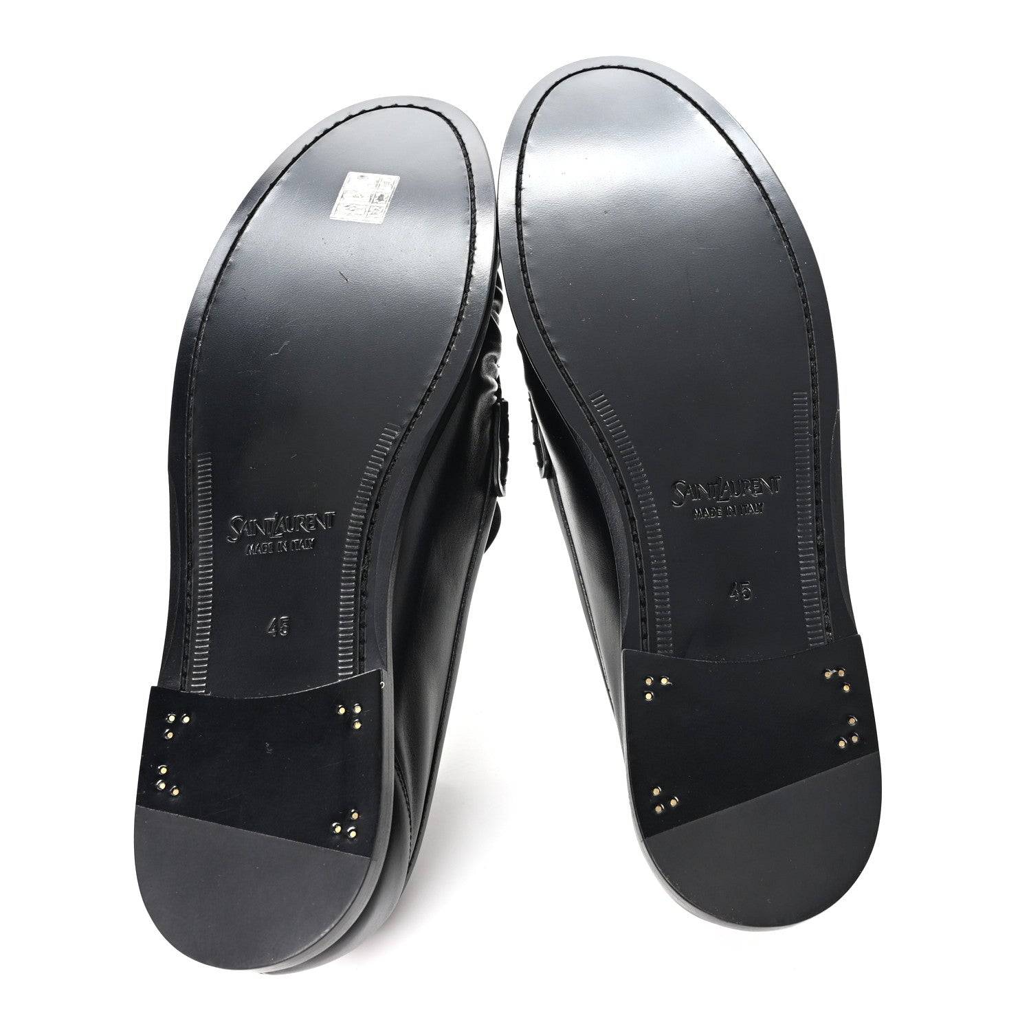 Saint Laurent Calfskin Mens Laurent Penny Loafers 45 Black 6 of 10