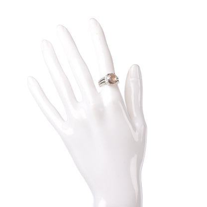 David Yurman Sterling Silver Diamond Morganite 10mm Petite Wheaton Ring 49 5 2 of 5