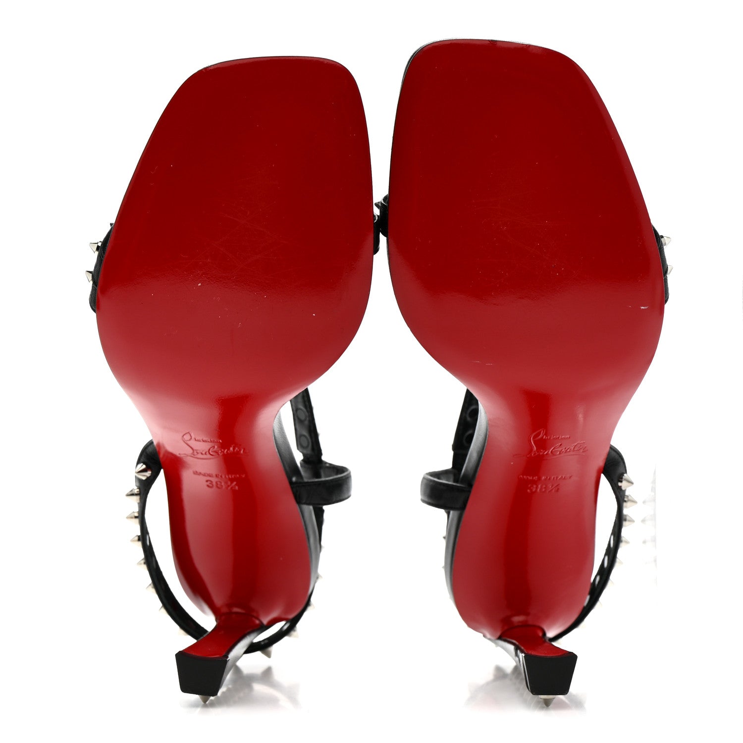 Christian Louboutin Nappa Rosa Condorapik 85 Spike Sandals 38.5 Black 6 of 11