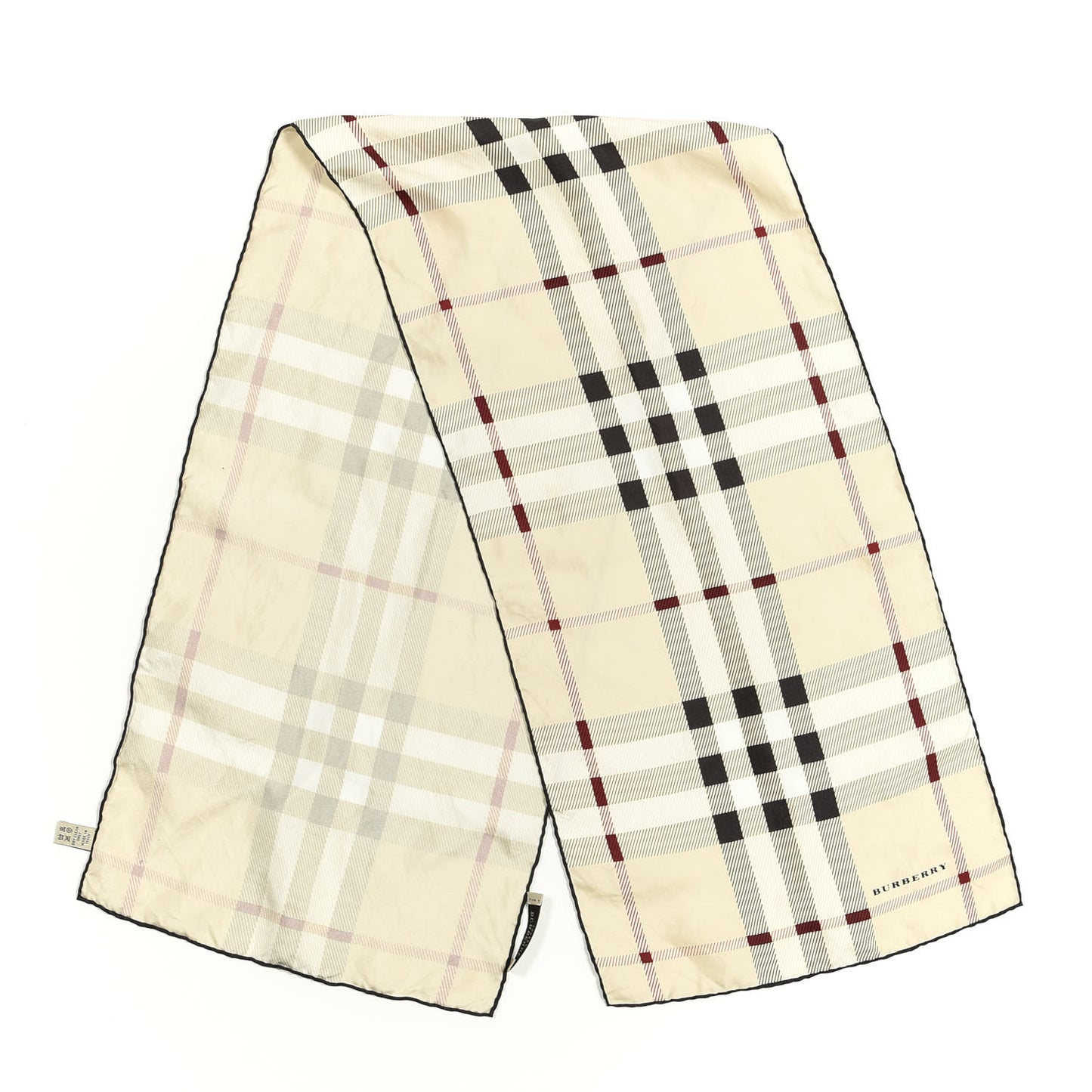 Wool Silk Gauze Giant Check Scarf Stone