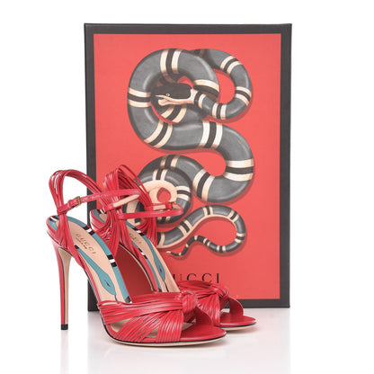 Gucci Malaga Kid Knotted Allie Sandals 37.5 Lipstick 11 of 11