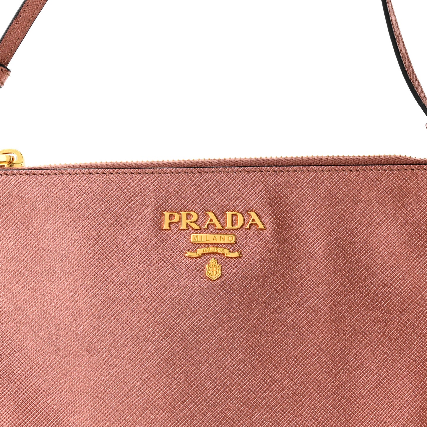 Metallic Saffiano Small Flat Pouch Antico Mordore