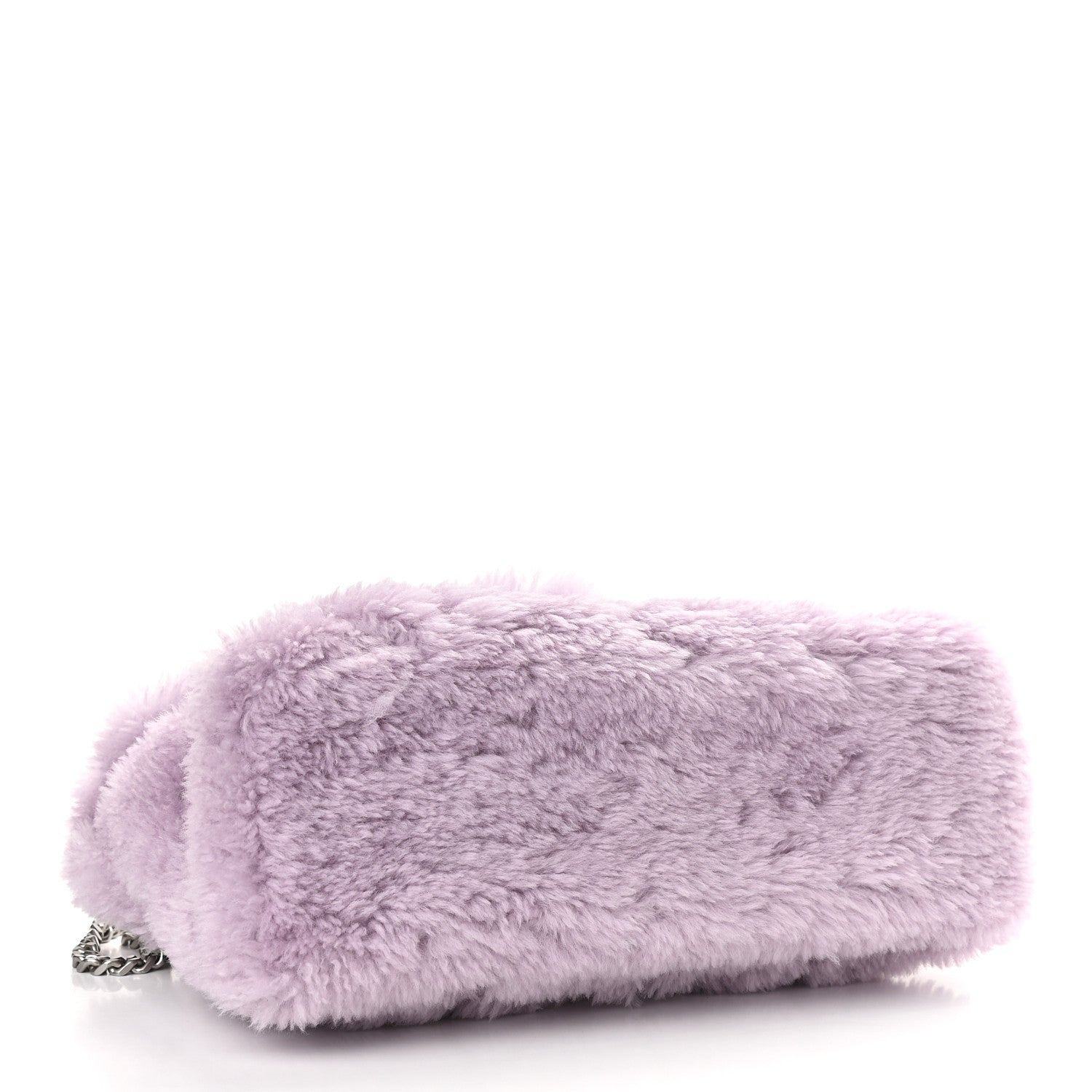 Saint Laurent Merino Shearling Lambskin Quilted Small Loulou Puffer Monogram Chain Satchel Lila 4 of 8