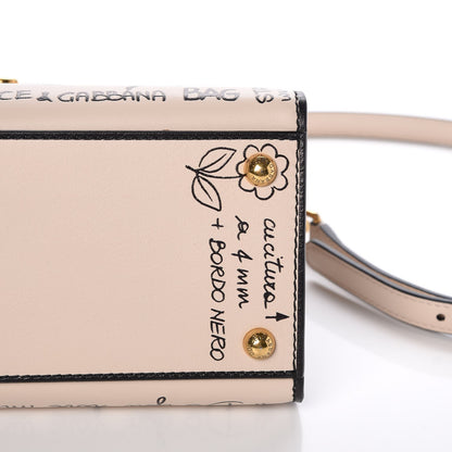 Dolce & Gabbana Calfskin Graffiti Printed Welcome Satchel White Black 11 of 12