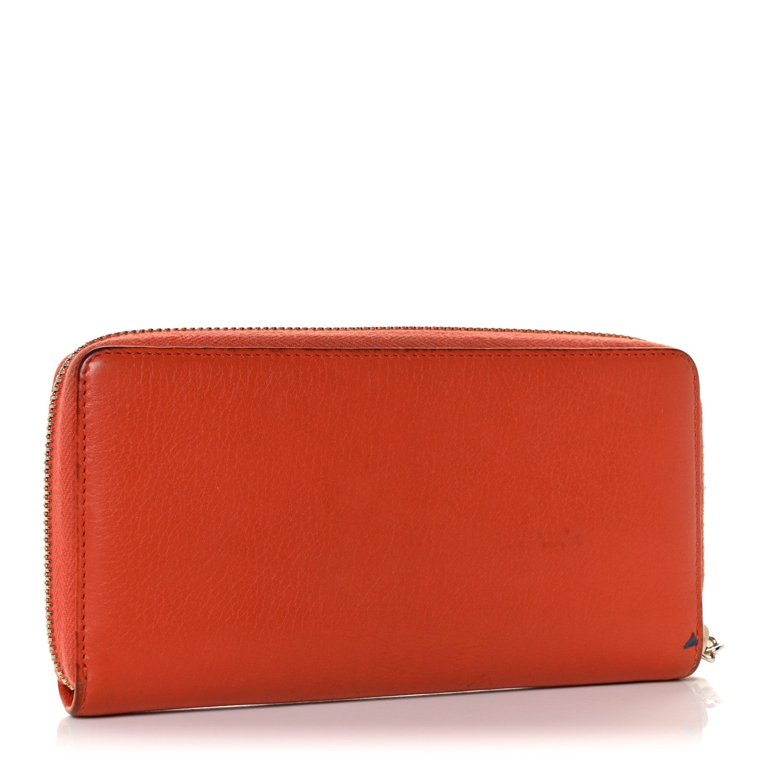 Gucci Pebbled Calfskin Bamboo Tassel Zip Around Wallet Orange 3 of 11