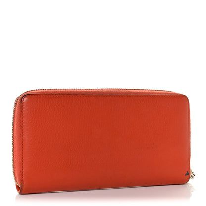 Gucci Pebbled Calfskin Bamboo Tassel Zip Around Wallet Orange 3 of 11