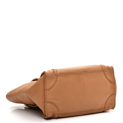 Celine Drummed Calfskin Mini Luggage Camel 4 of 13