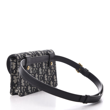 Christian Dior Oblique Saddle Belt Bag Blue 2 of 9