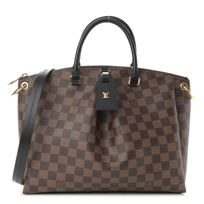 Louis Vuitton Damier Ebene Odeon Tote MM Black 1 of 9