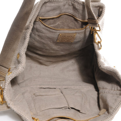 Prada Canapa Stuoia Convertible Tote Bag Beige 5 of 9