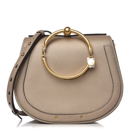 Chloe Calfskin Suede Medium Nile Bracelet Bag Motty Grey 1 of 8