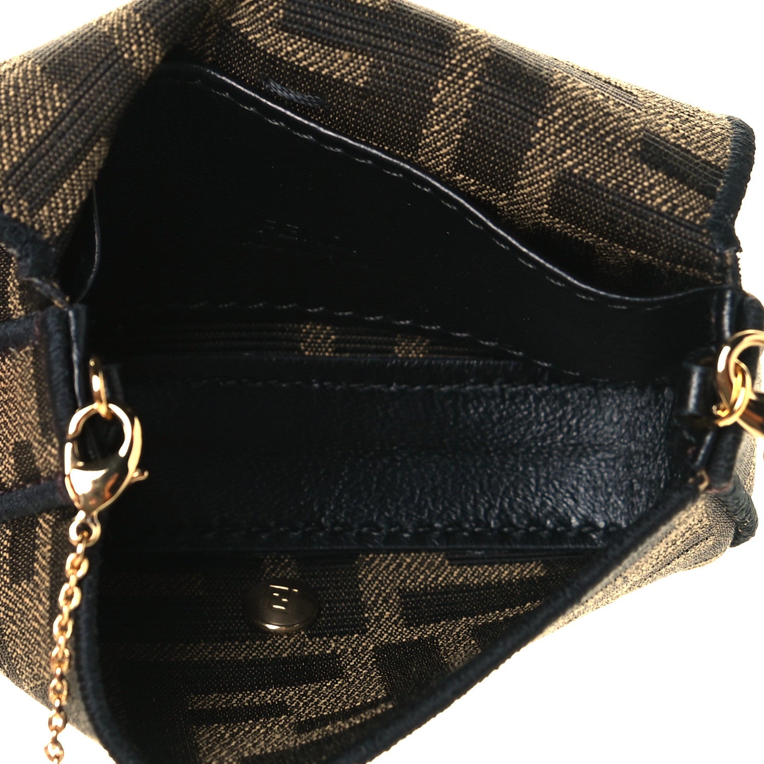 Fendi Fabric Jacquard FF 1974 Nano Baguette Charm Tobacco Moro Black 6 of 7
