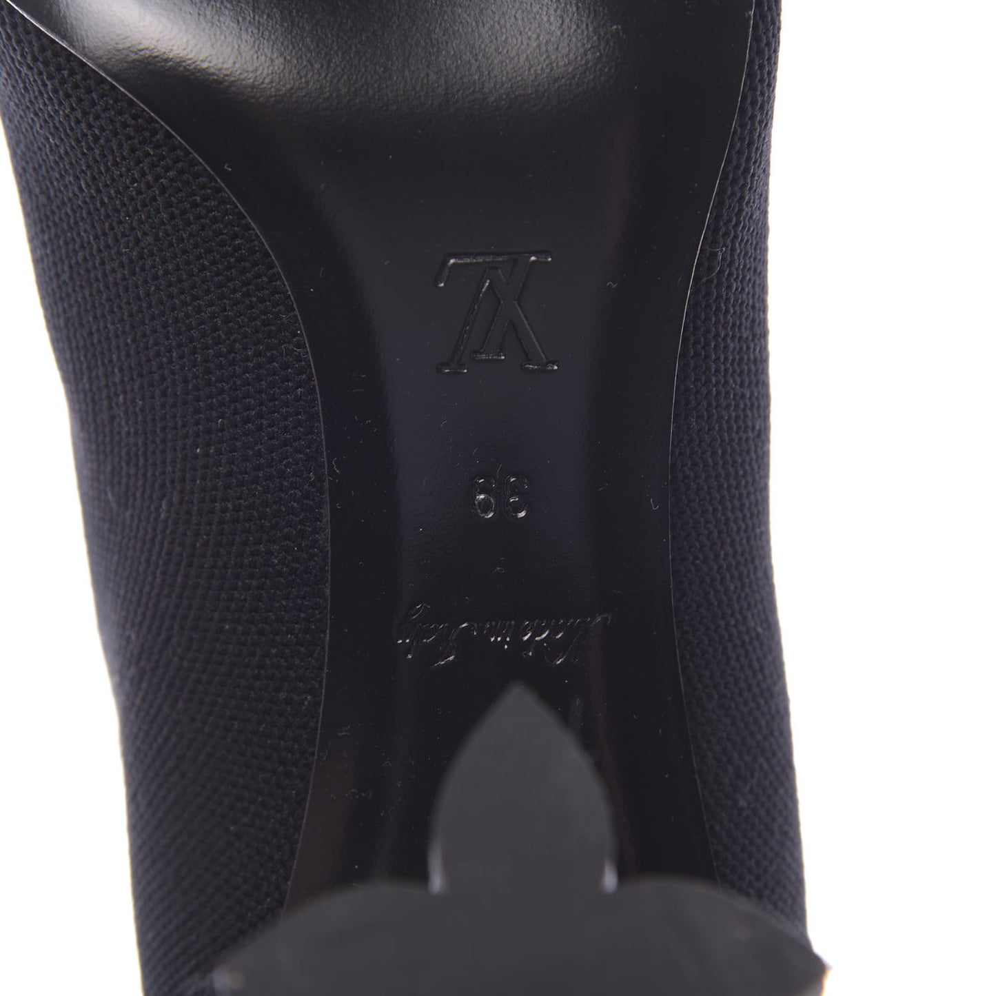 Monogram Stretch Fabric Silhouette Ankle Boots 39 Black