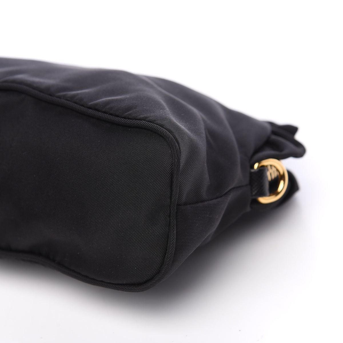 Prada Nylon Ruffle Cosmetic Pouch Black 8 of 9