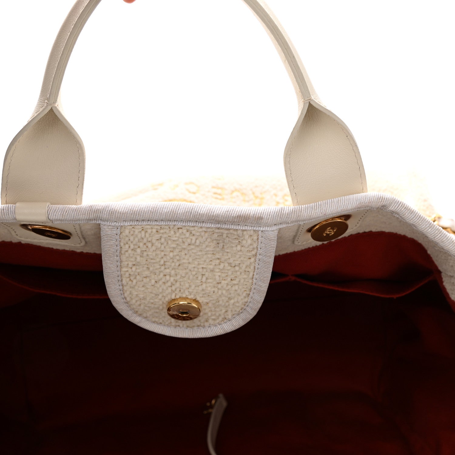 Chanel Lurex Boucle Medium Deauville Tote White 12 of 12