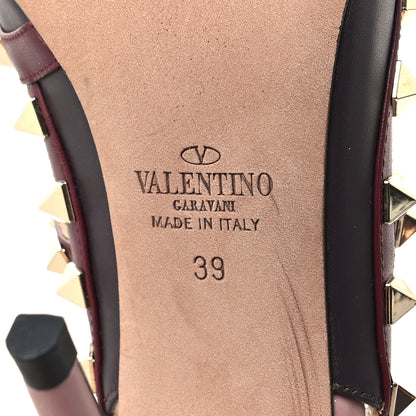 Valentino Garavani Calfskin Nappa Rockstud Ankle Strap 100mm Pumps 39 Griotte 6 of 9