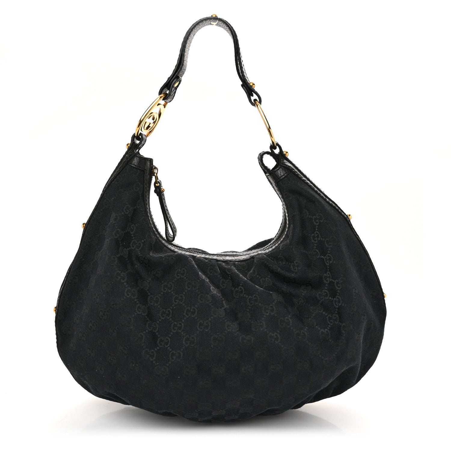 Gucci Monogram Medium Interlocking Hobo Black 1 of 10