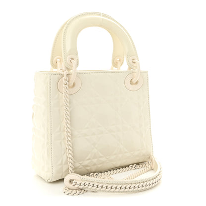 Christian Dior Calfskin Cannage Diamond Mini Lady Dior White 3 of 9