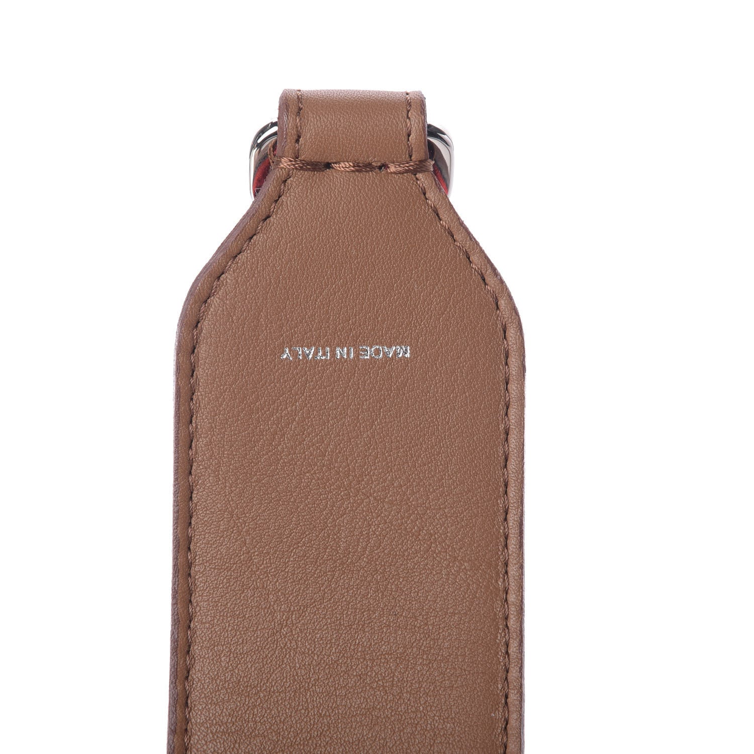 Fendi Velvet Tapestry Calfskin FF Strap You Rosso Corteccia 4 of 4