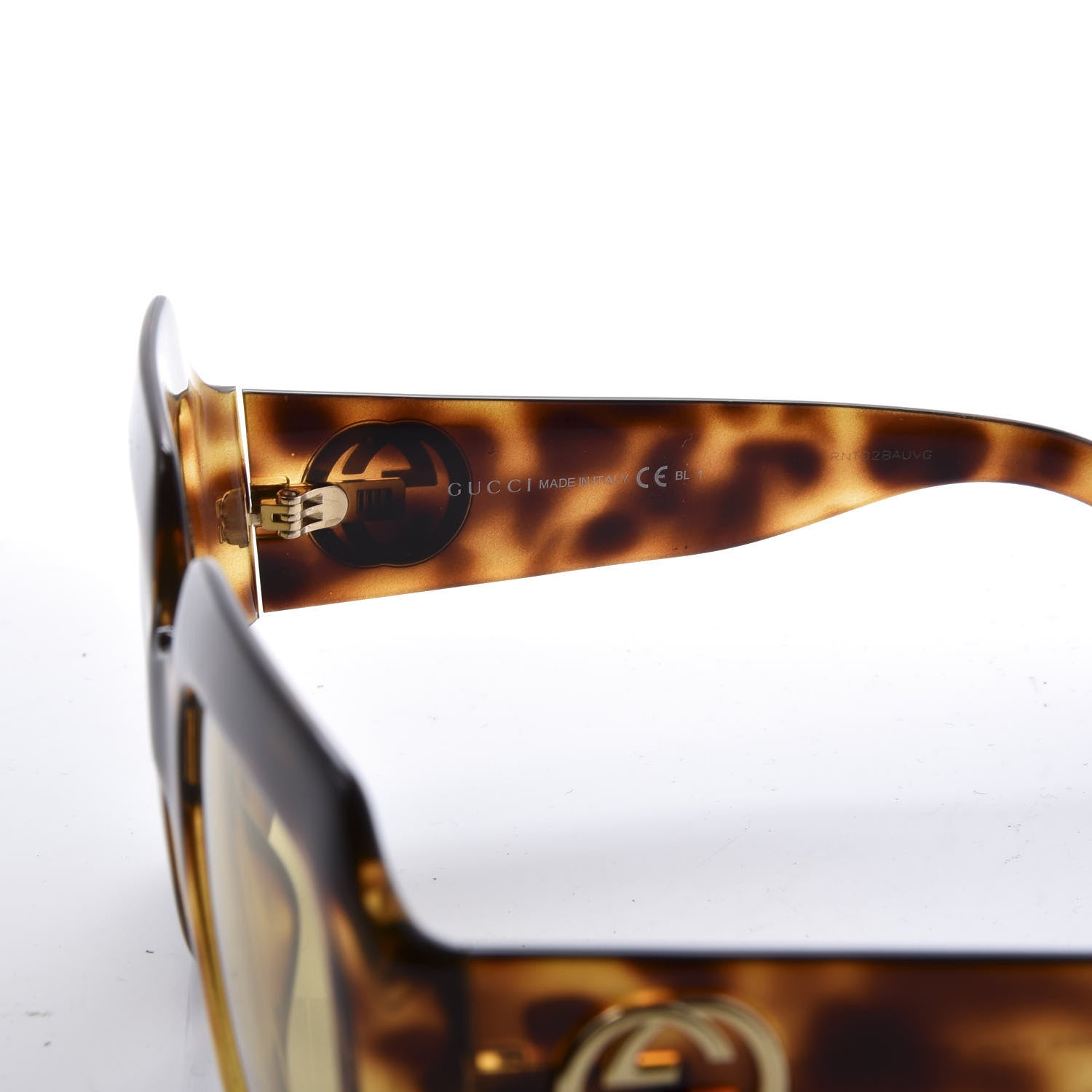 Gucci Acetate Square Frame Sunglasses GG0053S Havana 5 of 7