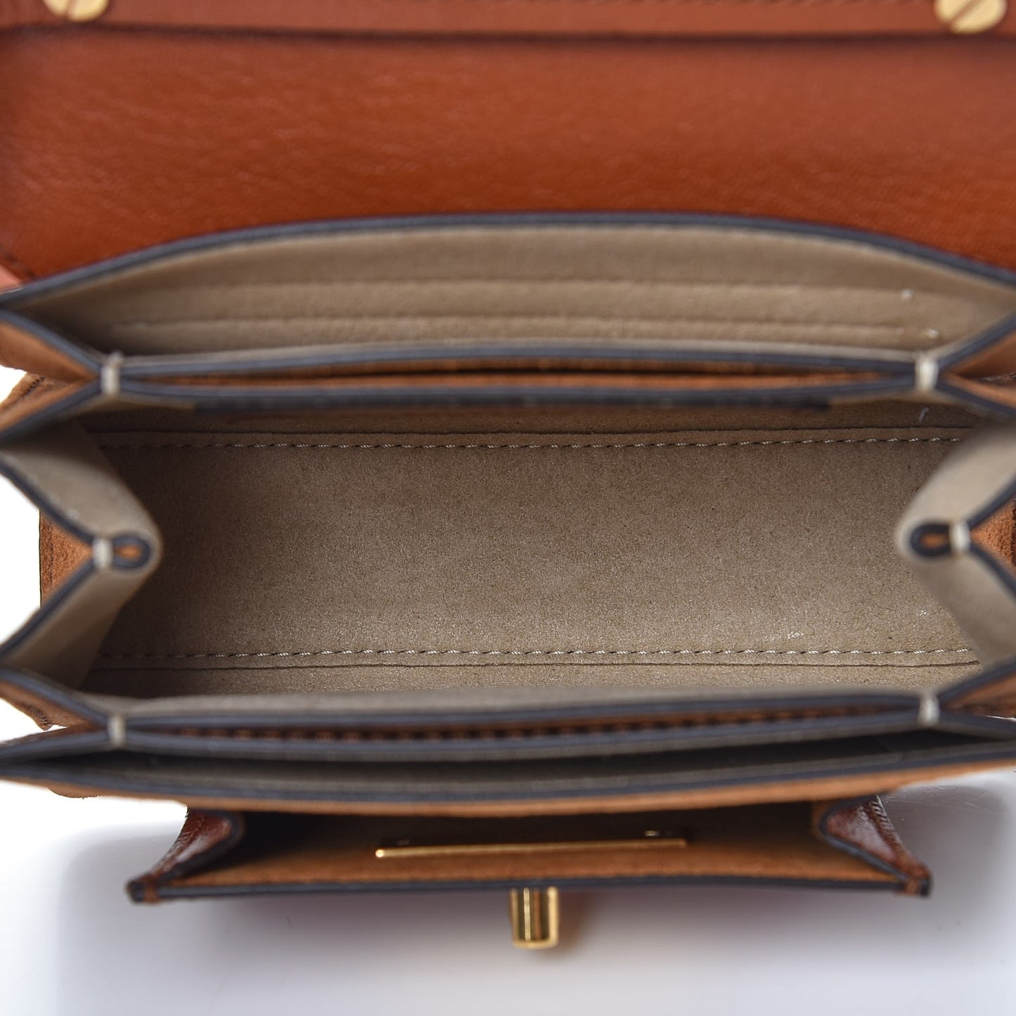 Goatskin Suede Mini GV3 Shoulder Bag Chestnut