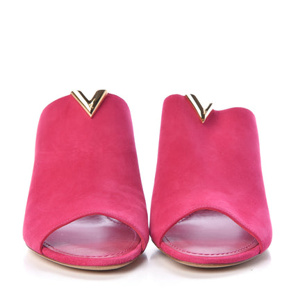 Louis Vuitton Suede Bahiana Mules 39 Fuchsia 2 of 9