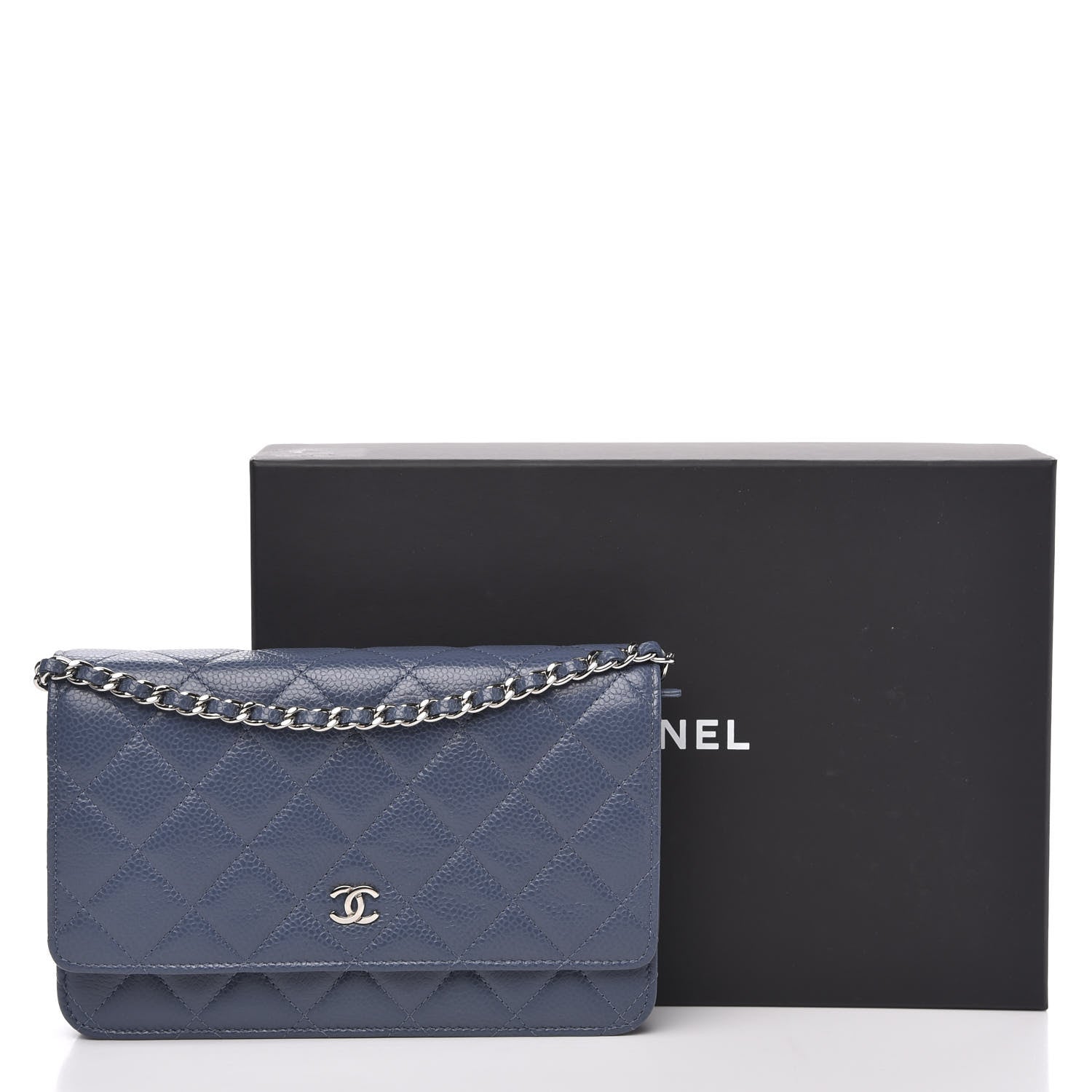 Chanel Caviar Quilted Wallet On Chain WOC Blue 11 of 11