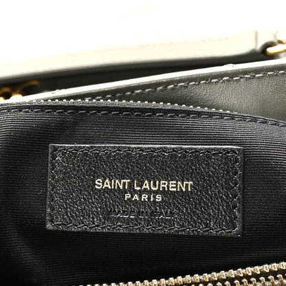 Saint Laurent Calfskin Y Quilted Monogram Medium Loulou Chain Satchel Grey Kaki 6 of 9