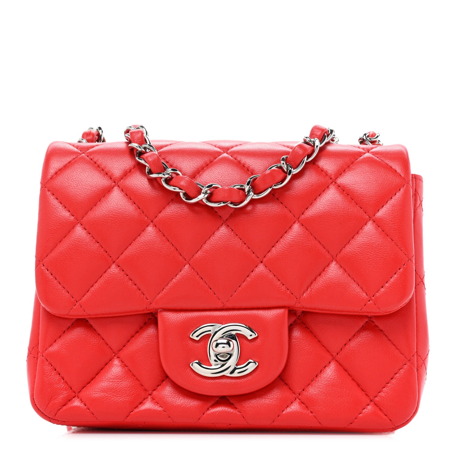 Chanel Lambskin Quilted Mini Square Flap Red 1 of 12