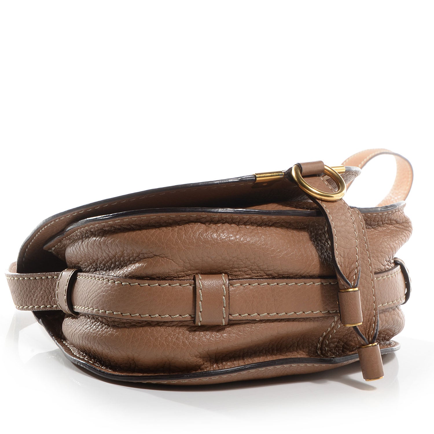 Chloe Calfskin Mini Marcie Round Crossbody Bag Nut 4 of 9