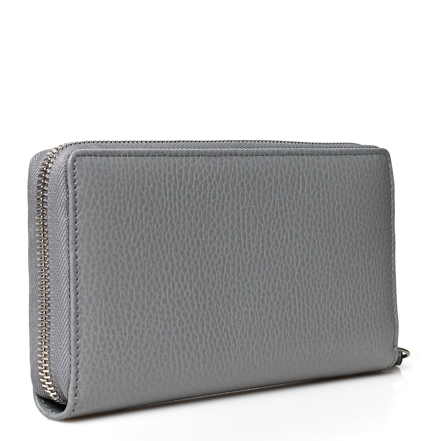 Dollar Calfskin Monochrome GG Marmont Zip Around Wallet Deep Grey