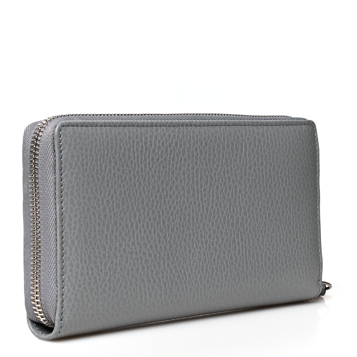 Gucci Dollar Calfskin Monochrome GG Marmont Zip Around Wallet Deep Grey 3 of 8