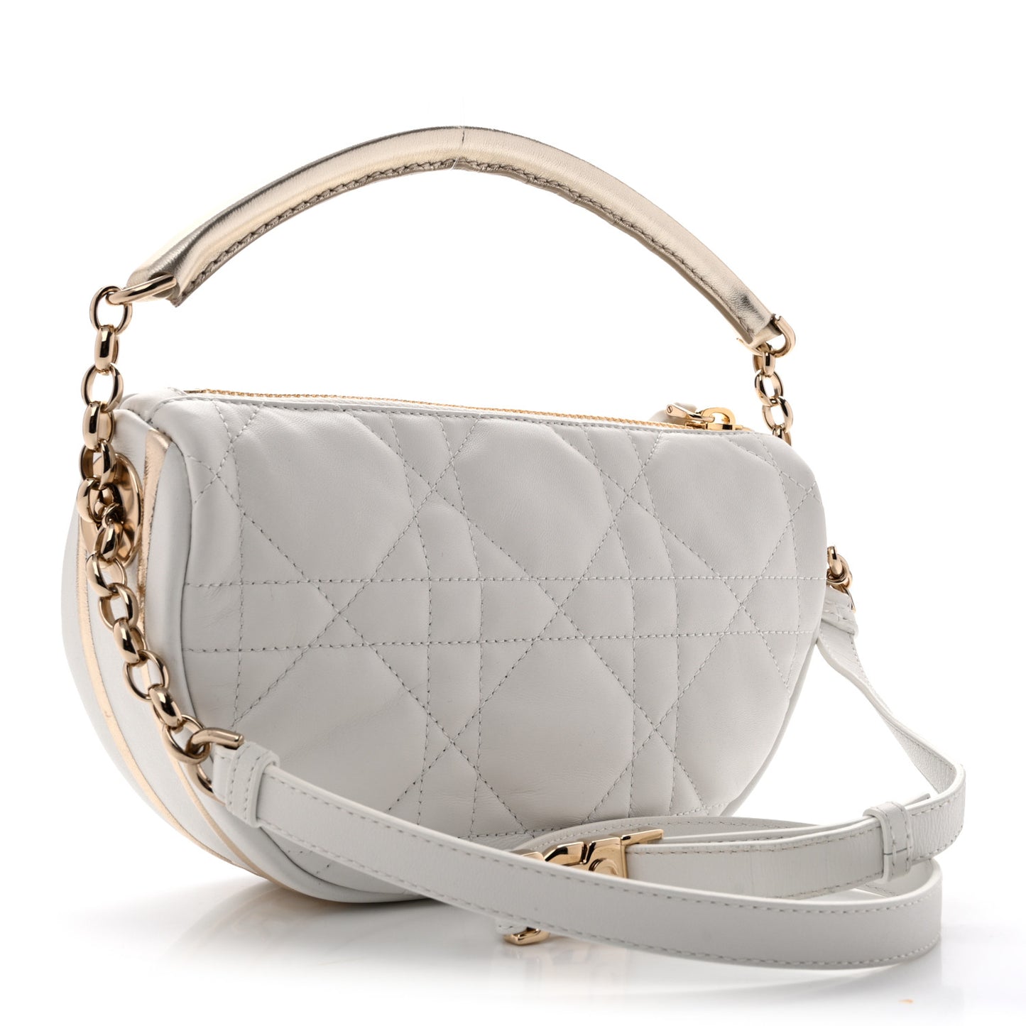 Lambskin Cannage Small Dior Vibe Hobo Bag Latte